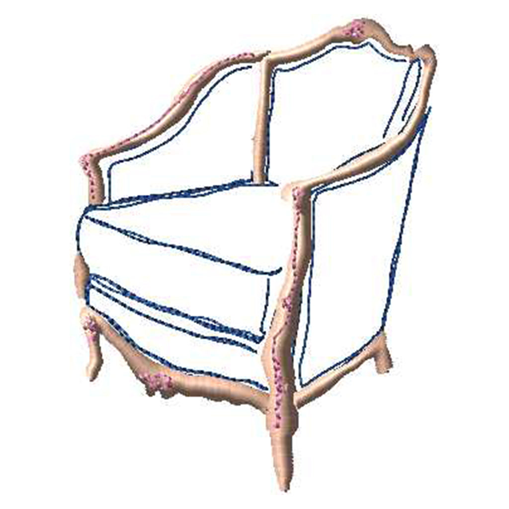 Raw edge applique - Armchair