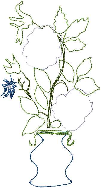 Raw edge applique - 3 flower arrangement designs