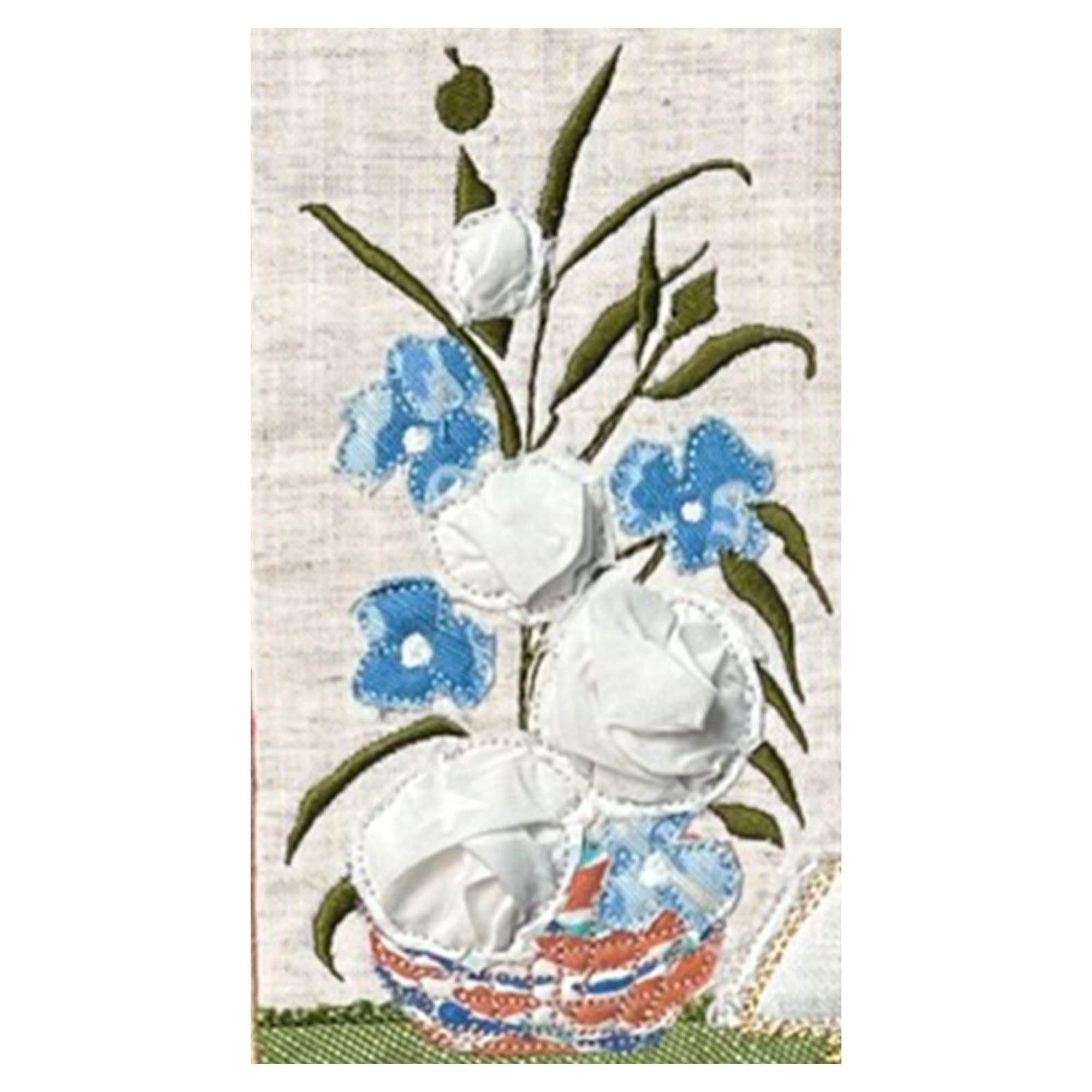 Raw edge applique - 3 flower arrangement designs