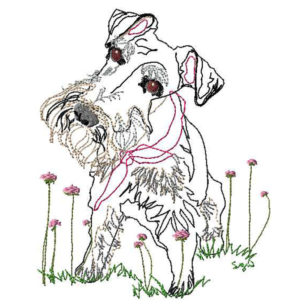 Raw edge applique - Schnauzer Dog